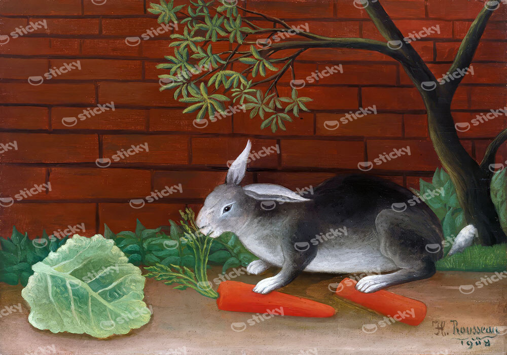 Πινακας σε καμβά HENRI ROUSSEAU - THE RABBIT'S MEAL