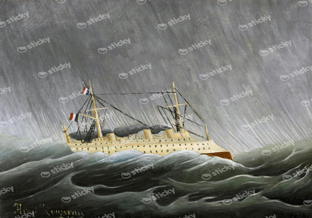 Πινακας σε καμβά HENRI ROUSSEAU - THE SHIP IN THE TEMPEST