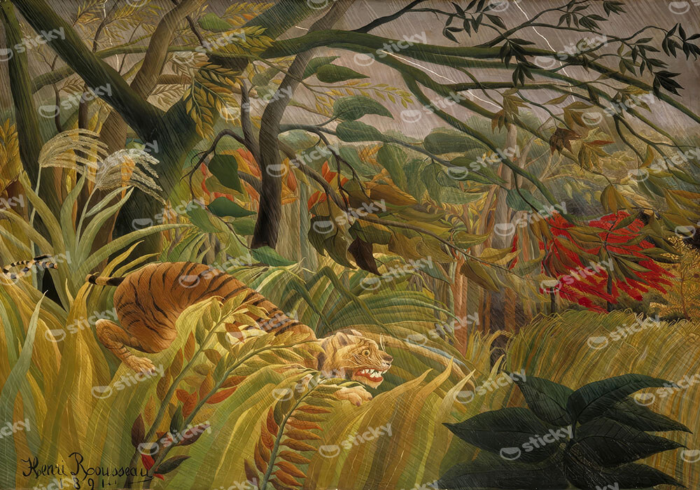 Πινακας σε καμβά HENRI ROUSSEAU - TIGER IN A TROPICAL STORM