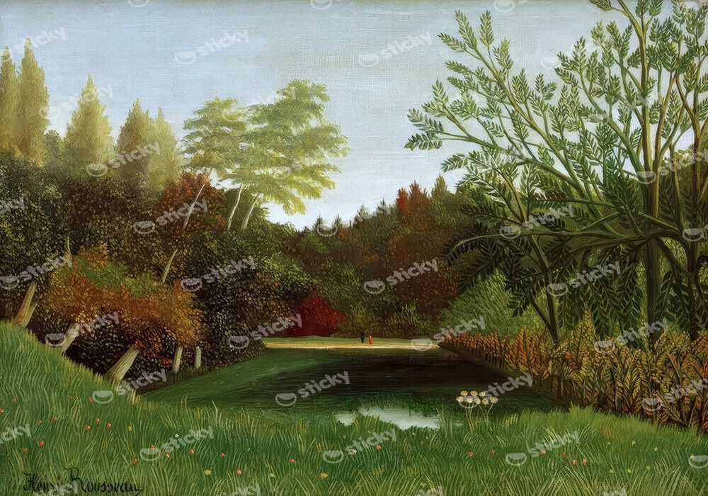 Πινακας σε καμβά HENRI ROUSSEAU - VIEW OF THE BOIS DE BOULOGNE