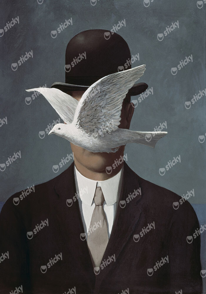 Πινακας σε καμβά MAGRITTE - MAN IN A BOWLER HAT