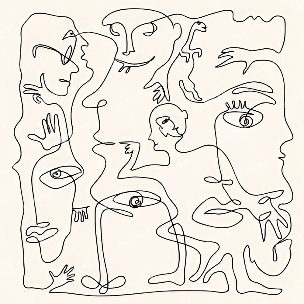 Πίνακας σε καμβά PICASSO - ABSTRACT CONTINUOUS LINE ART