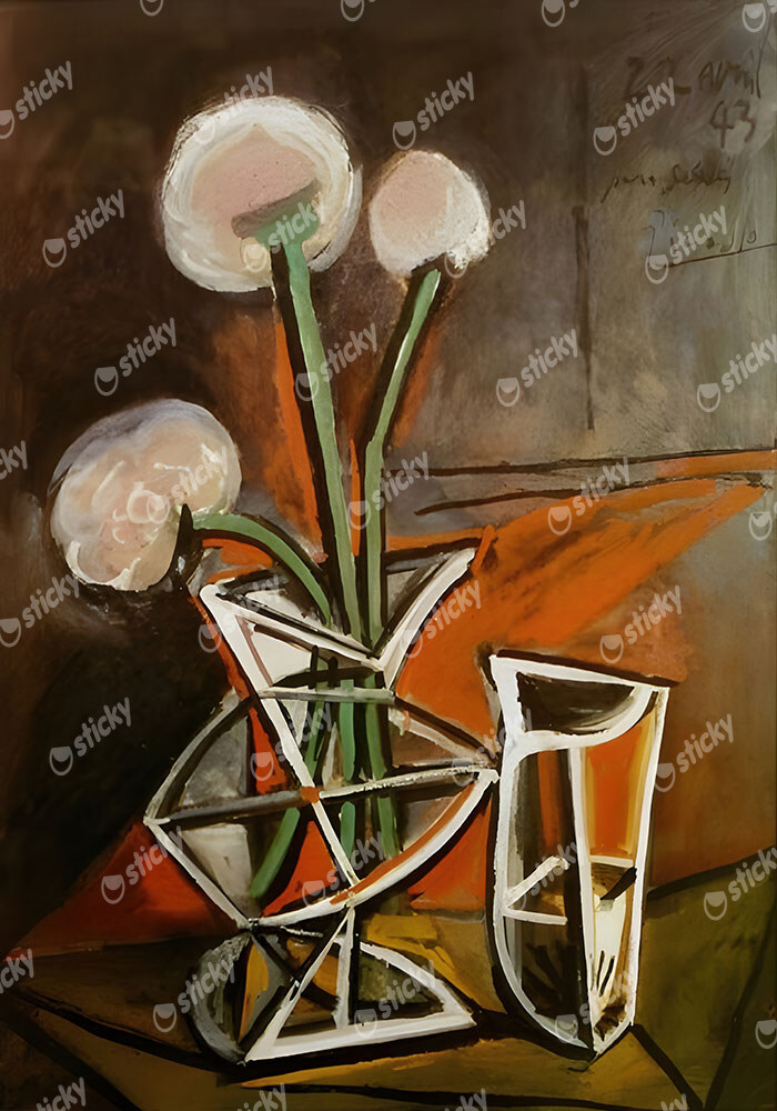 Πινακας σε καμβά PICASSO - VASE WITH FLOWERS