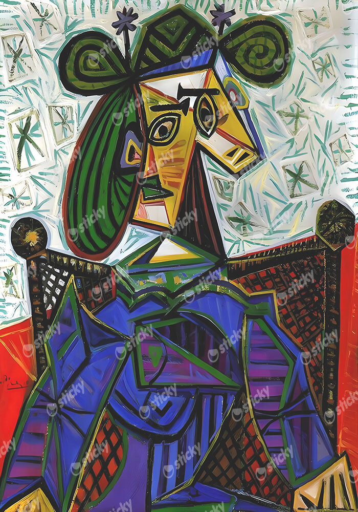 Πινακας σε καμβά PICASSO - WOMAN SITTING IN AN ARMCHAIR