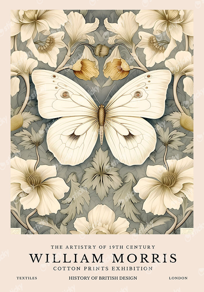 Πινακας σε καμβά WILLIAM MORRIS - BUTTERFLY 3