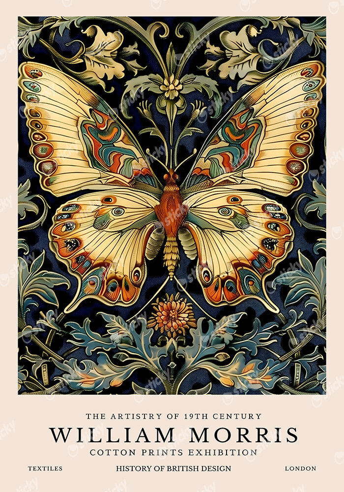 Πινακας σε καμβά WILLIAM MORRIS - BUTTERFLY 6