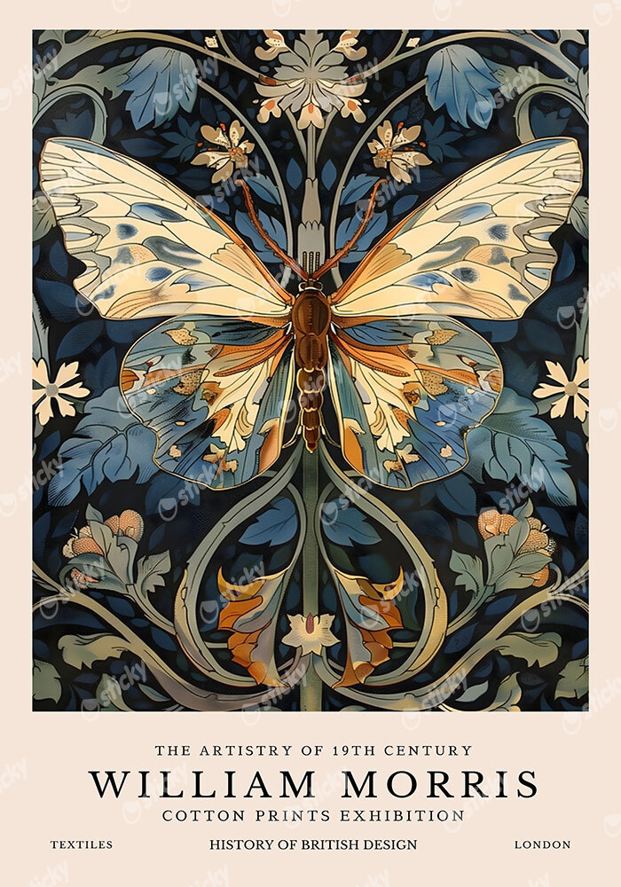 Πινακας σε καμβά WILLIAM MORRIS - BUTTERFLY 7