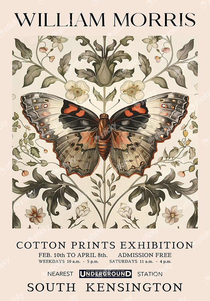 Πινακας σε καμβά WILLIAM MORRIS - BUTTERFLY 11