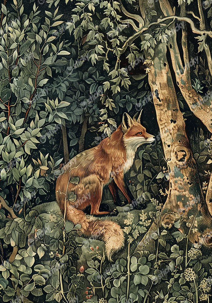 Πινακας σε καμβά WILLIAM MORRIS - DARK FOREST FOX