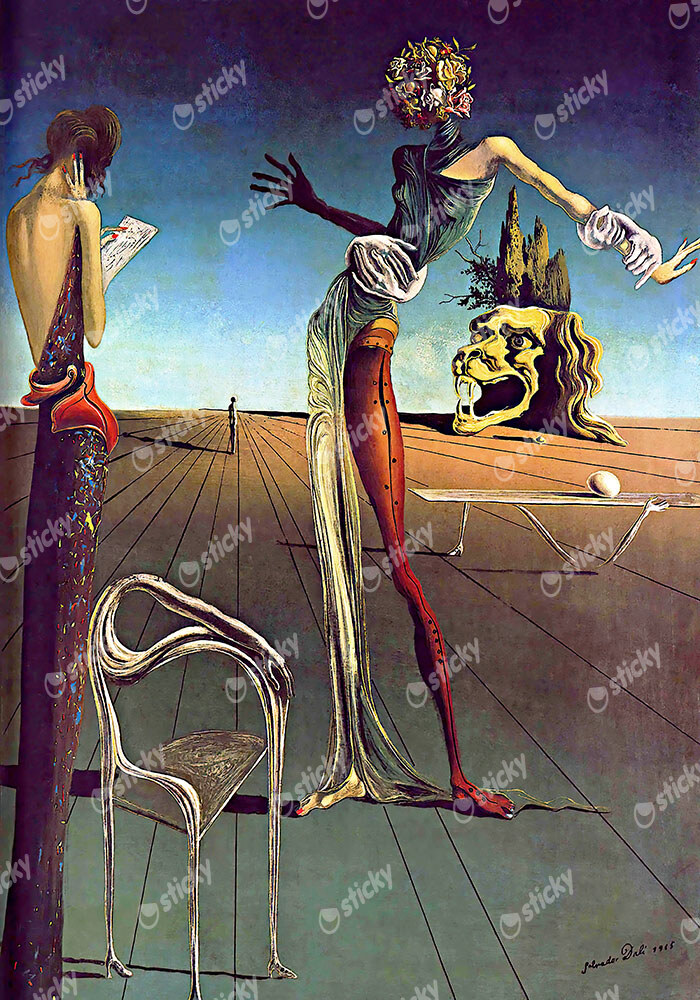 Πινακας σε καμβά DALI - WOMAN WITH A HEAD OF ROSES