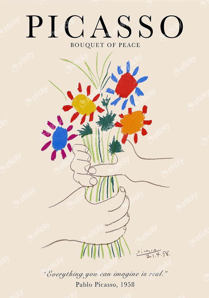 Πινακας σε καμβά PICASSO - BOUQUET OF PEACE