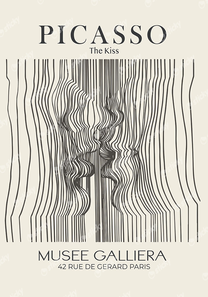 Πινακας σε καμβά PICASSO - THE KISS LINEART