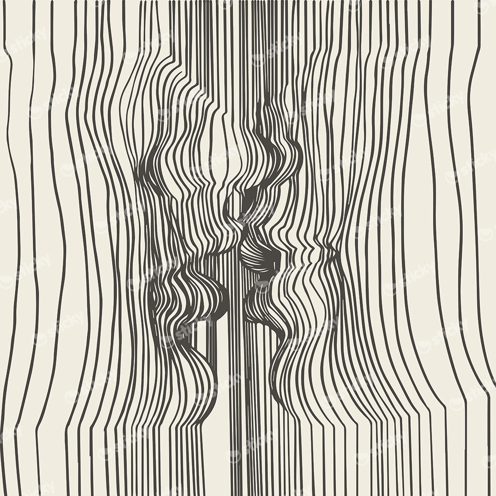 Πίνακας σε καμβά PICASSO - THE KISS LINEART SQUARE