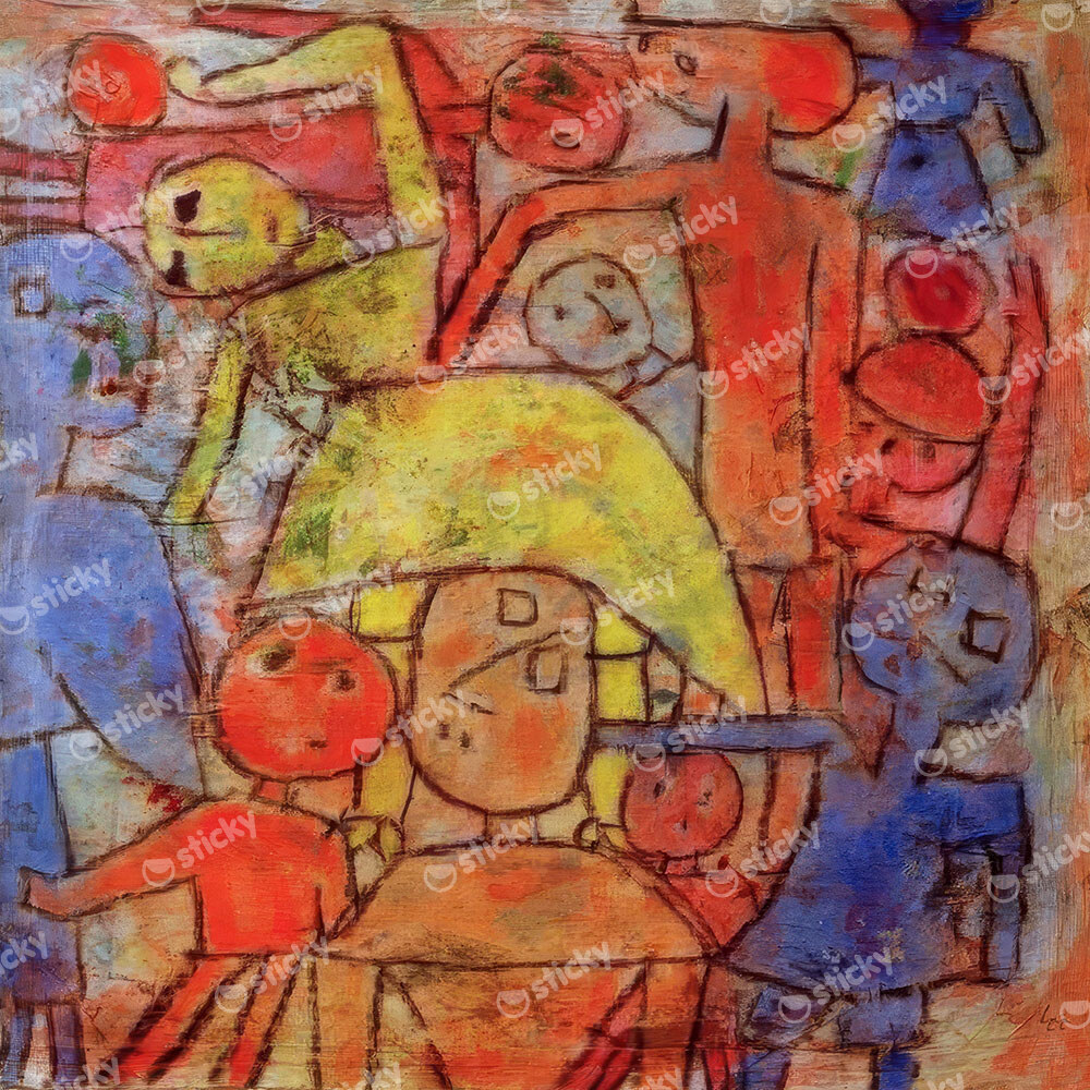 Πίνακας σε καμβά PAUL KLEE - COLOURFUL GROUP