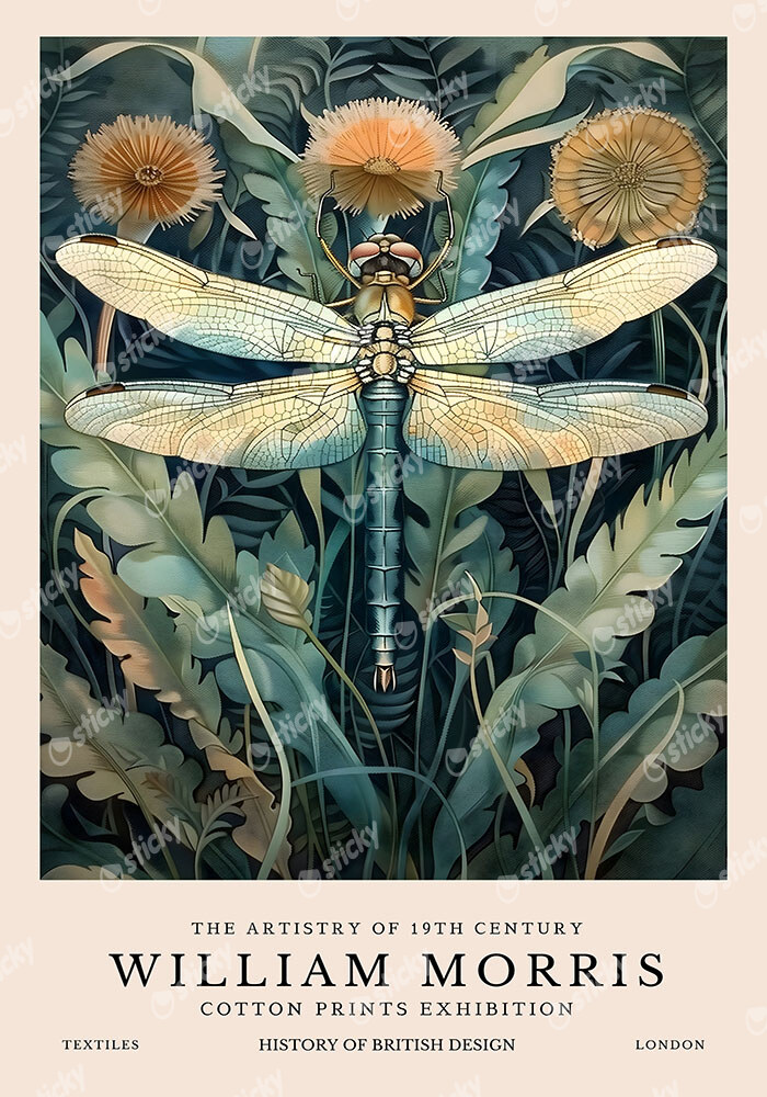 Πινακας σε καμβά WILLIAM MORRIS - DRAGONFLY