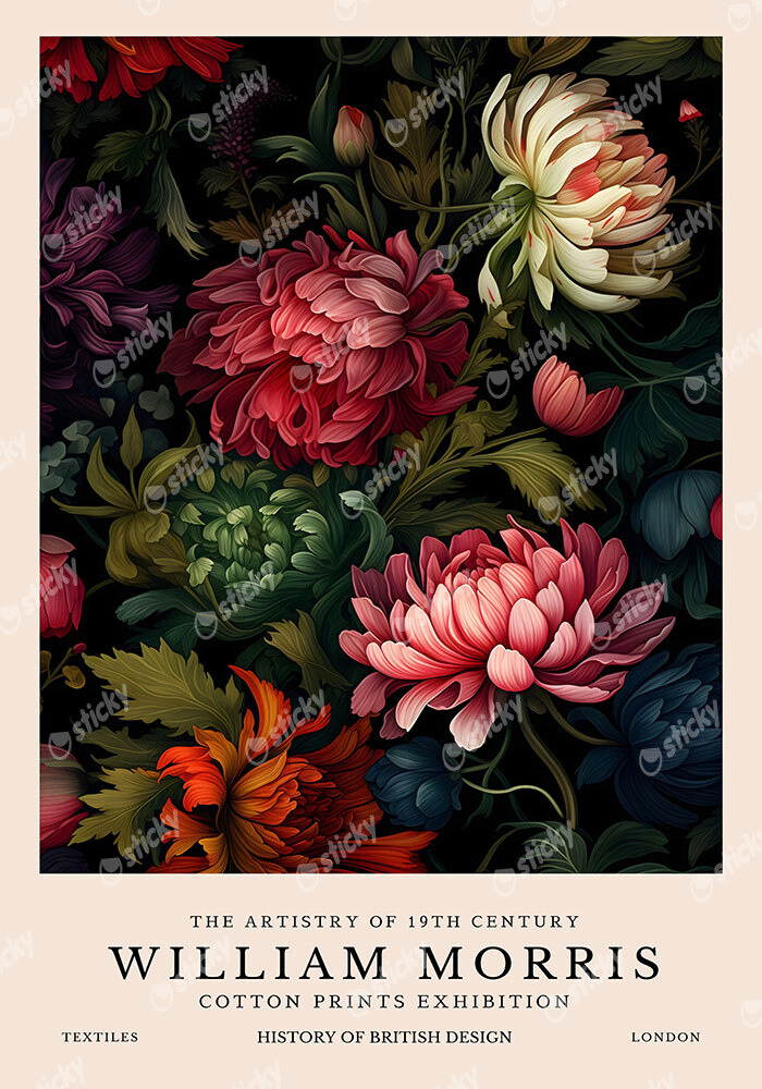 Πινακας σε καμβά WILLIAM MORRIS - FLOWER 3