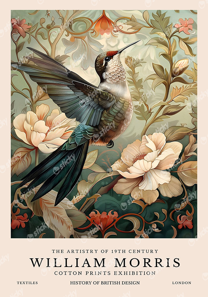 Πινακας σε καμβά WILLIAM MORRIS - HUMMING BIRD 2