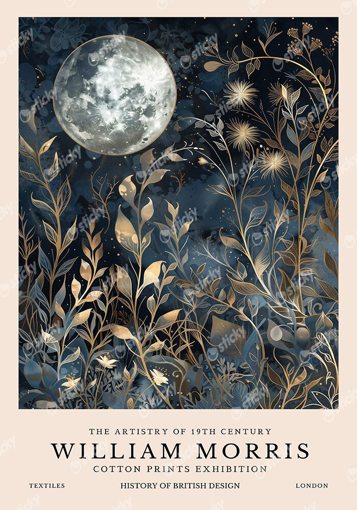 Πινακας σε καμβά WILLIAM MORRIS - MOON AND STARS 7