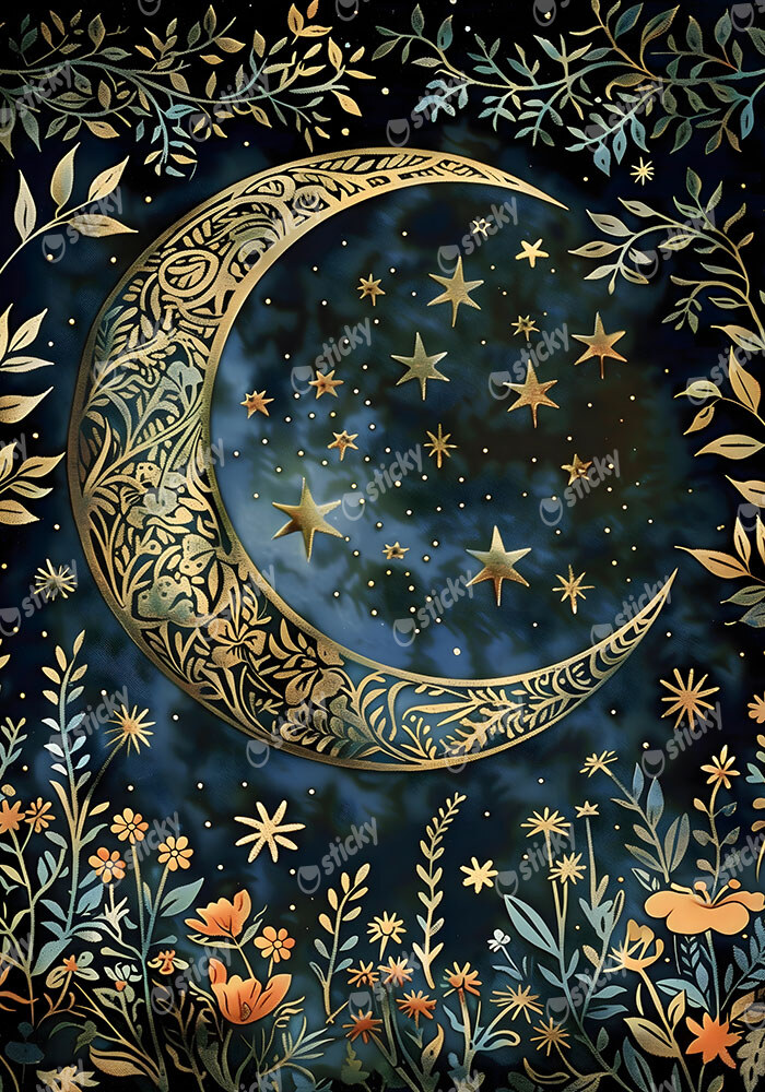 Πινακας σε καμβά WILLIAM MORRIS - MOON AND STARS 8