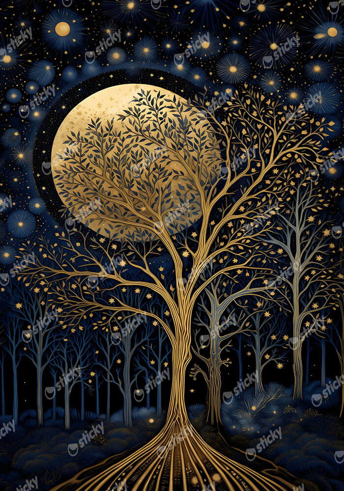 Πινακας σε καμβά WILLIAM MORRIS - MOON AND STARS 9