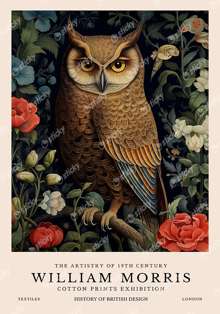 Πινακας σε καμβά WILLIAM MORRIS - OWL 1