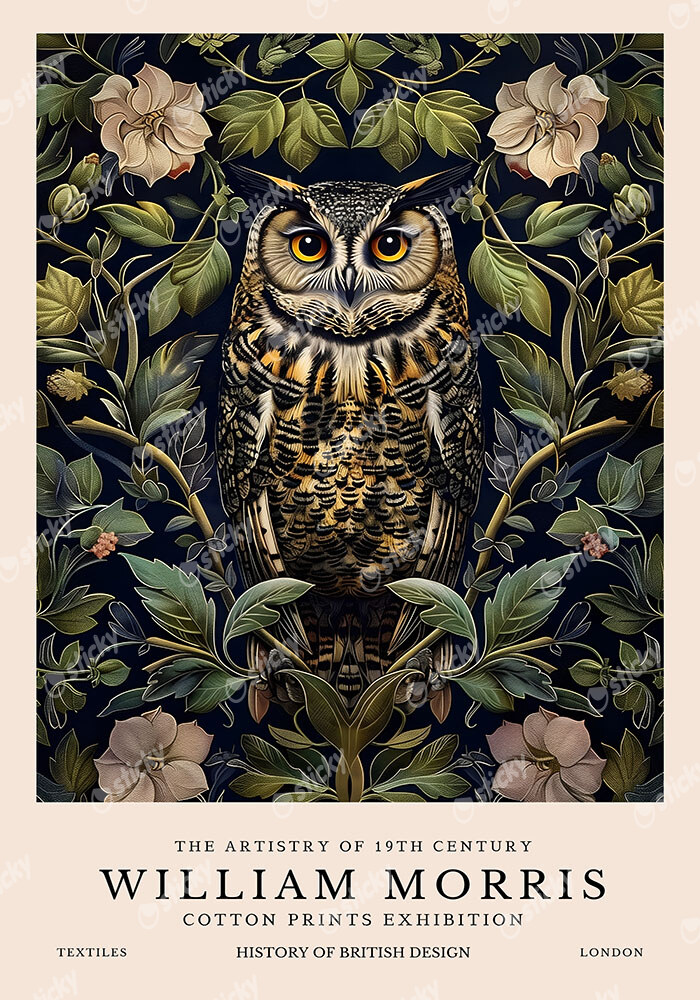 Πινακας σε καμβά WILLIAM MORRIS - OWL 4