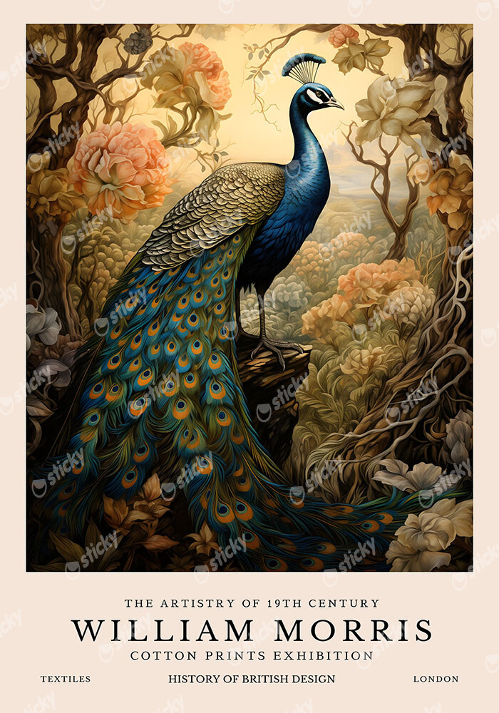 Πινακας σε καμβά WILLIAM MORRIS - PEACOCK 2