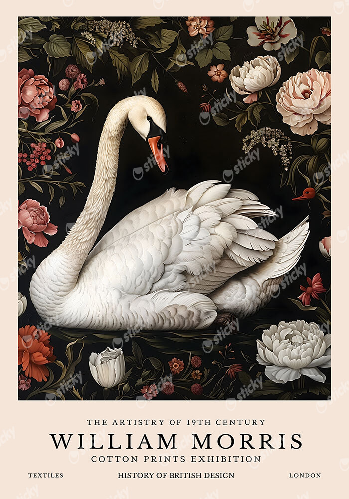 Πινακας σε καμβά WILLIAM MORRIS - SWAN