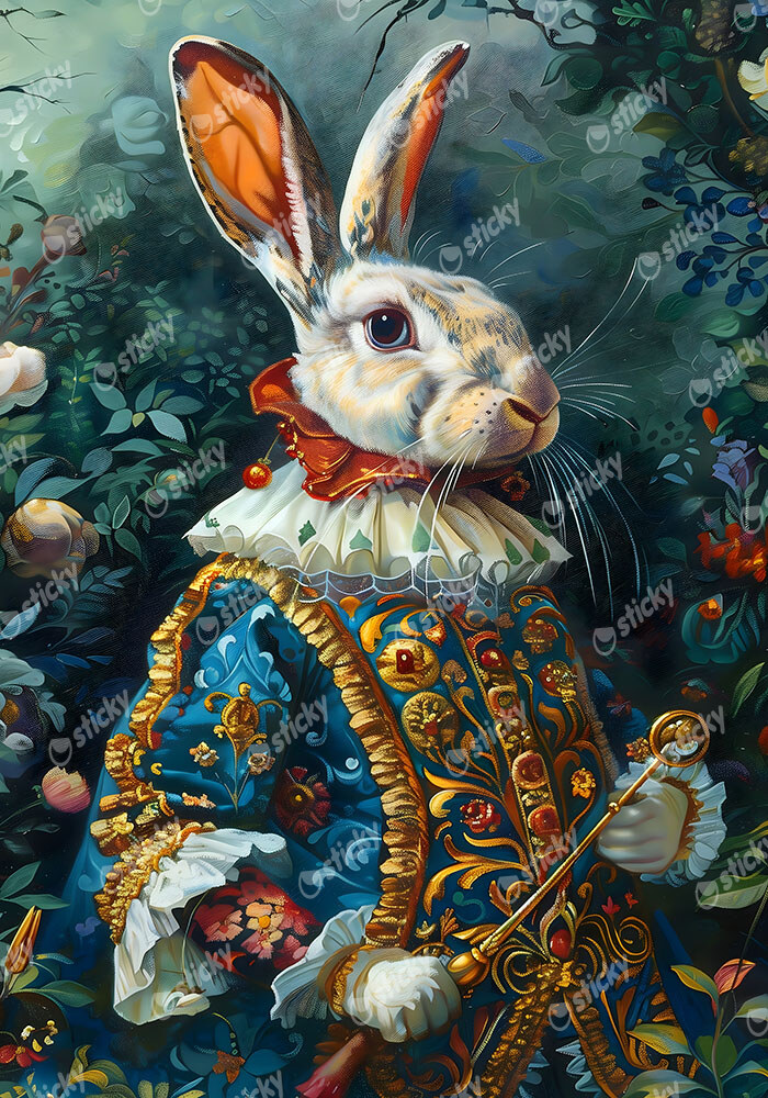 Πινακας σε καμβά WILLIAM MORRIS - VICTORIAN RABBIT PORTRAIT 2