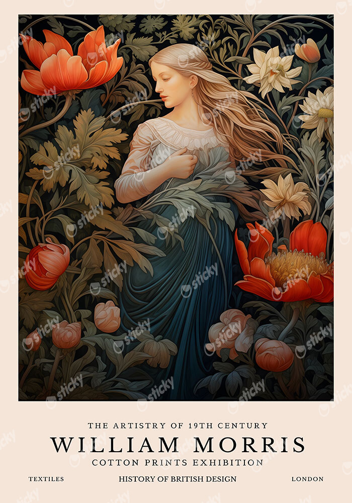 Πινακας σε καμβά WILLIAM MORRIS - WOMAN 1