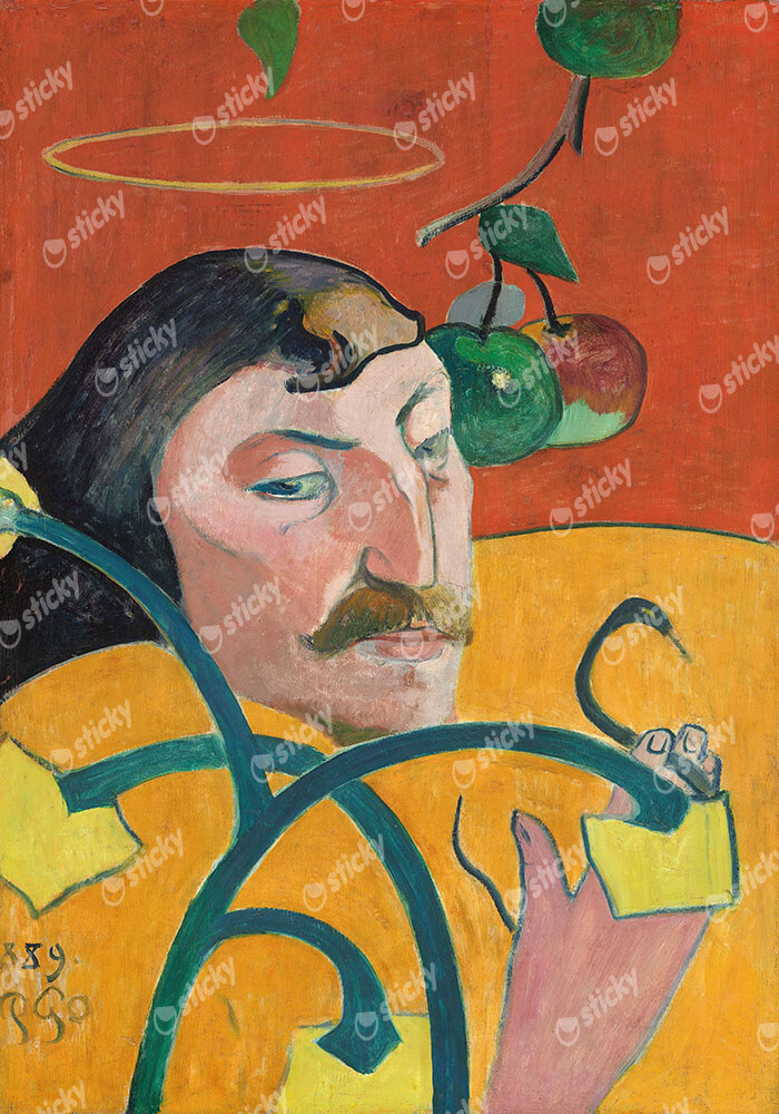 Πινακας σε καμβά PAUL GAUGUIN - SELF PORTRAIT WITH HALO AND SNAKE