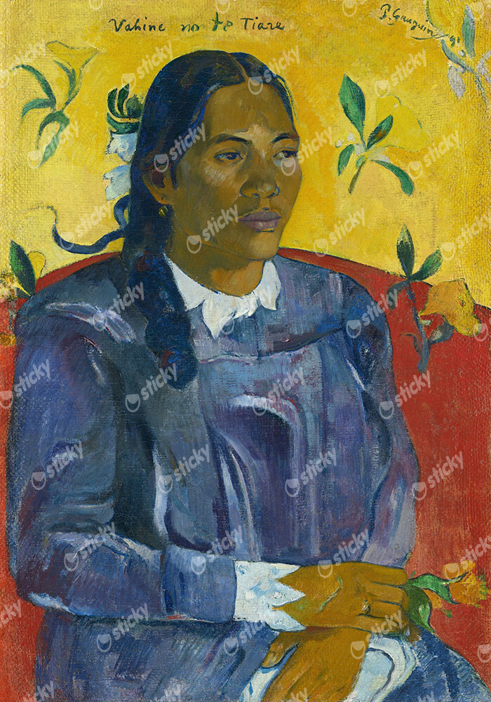 Πινακας σε καμβά PAUL GAUGUIN - TAHITIAN WOMAN WITH A FLOWER