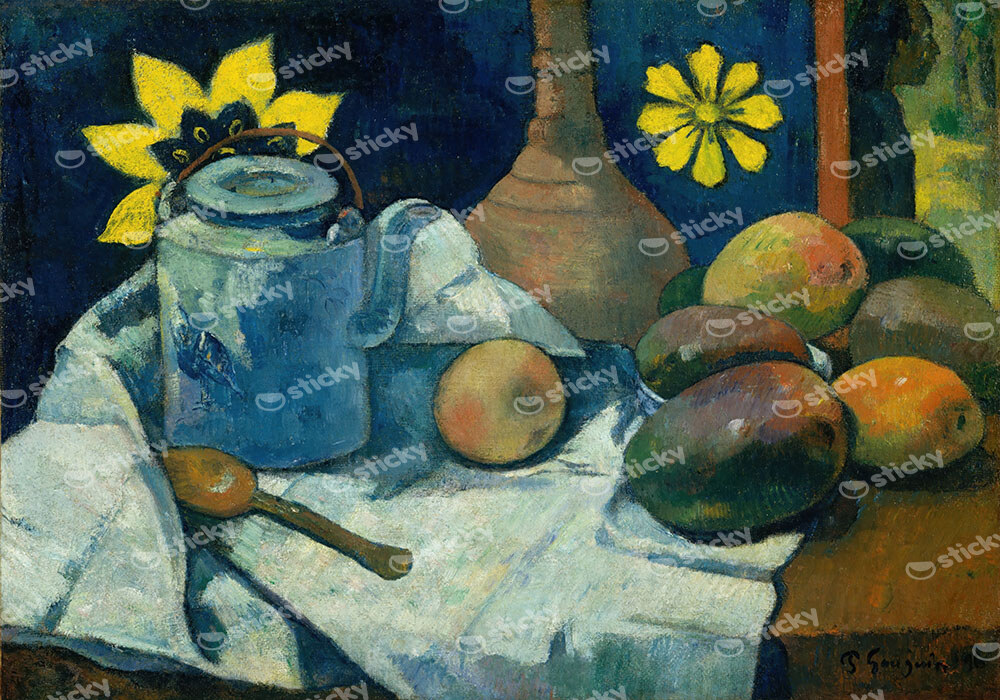 Πινακας σε καμβά PAUL GAUGUIN - STILL LIFE WITH TEAPOT AND FRUIT