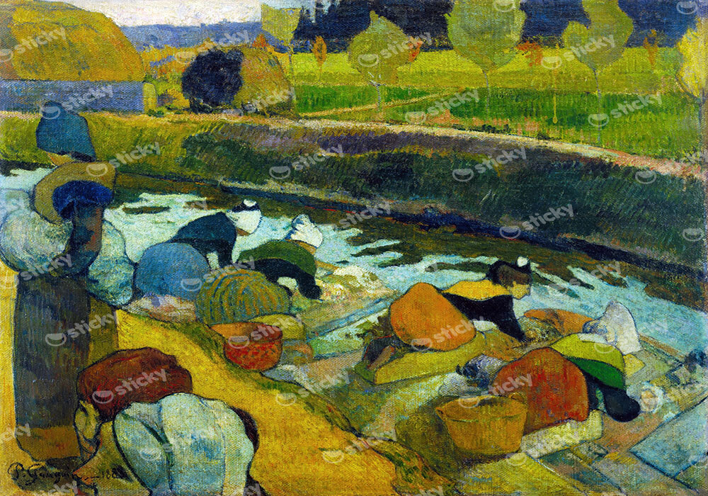 Πινακας σε καμβά PAUL GAUGUIN - WASHERWOMEN AT THE ROUBINE DU ROI CANA