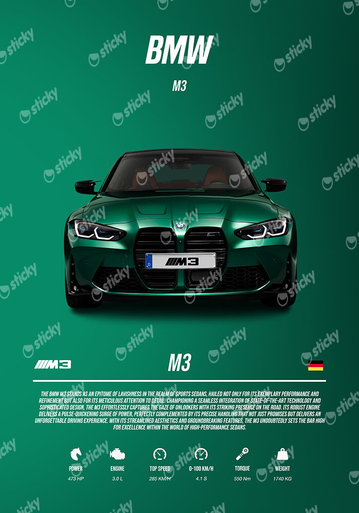 Πινακας σε καμβά BMW M3 SPECS