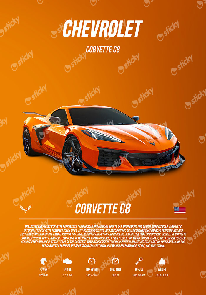 Πινακας σε καμβά CHEVROLET CORVETTE IMPERIAL