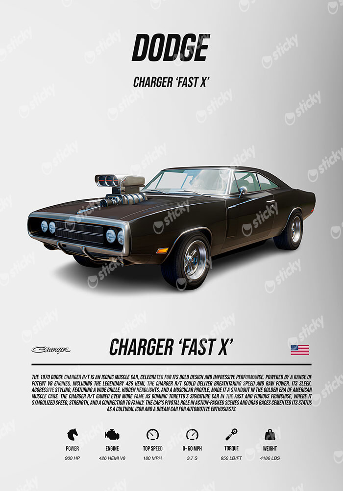 Πινακας σε καμβά DODGE CHARGER FAST X