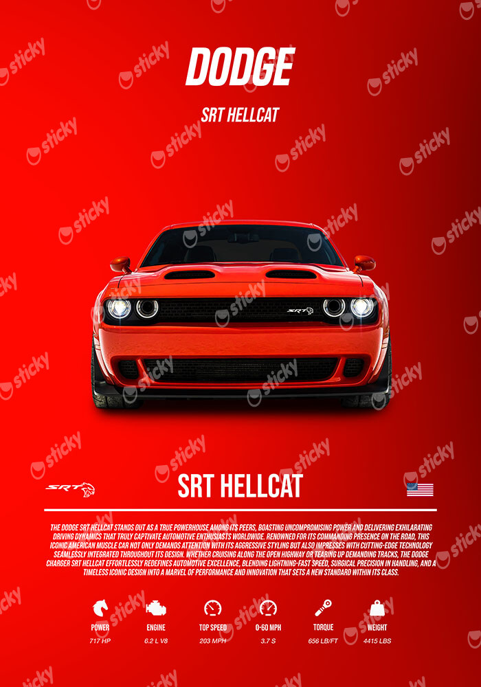 Πινακας σε καμβά DODGE SRT HELLCAT IMPERIAL