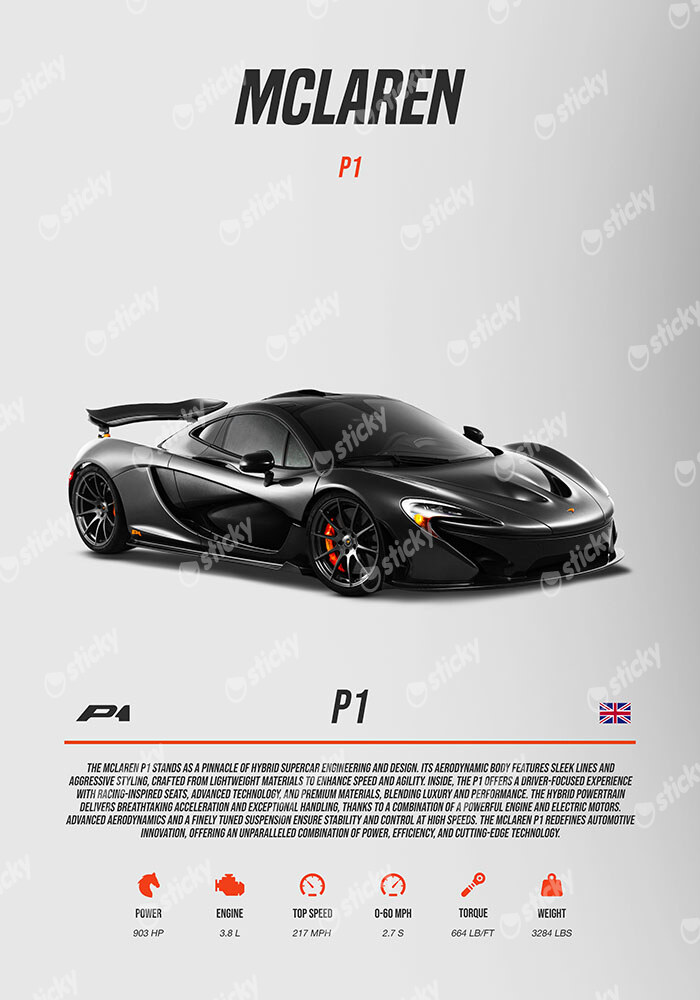 Πινακας σε καμβά MCLAREN P1 IMPERIAL