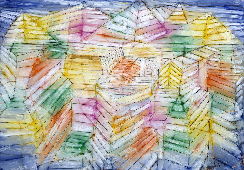 Πινακας σε καμβά PAUL KLEE - THEATER MOUNTAIN CONSTRUCTION
