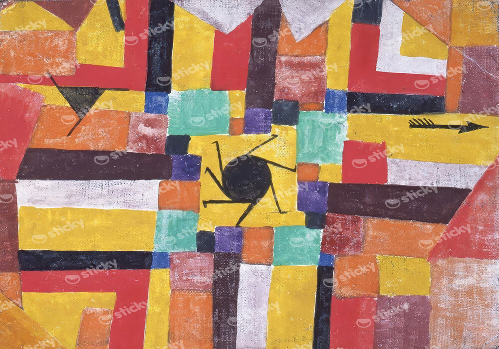 Πινακας σε καμβά PAUL KLEE - WITH THE ROTATING SUN AND THE ARROW