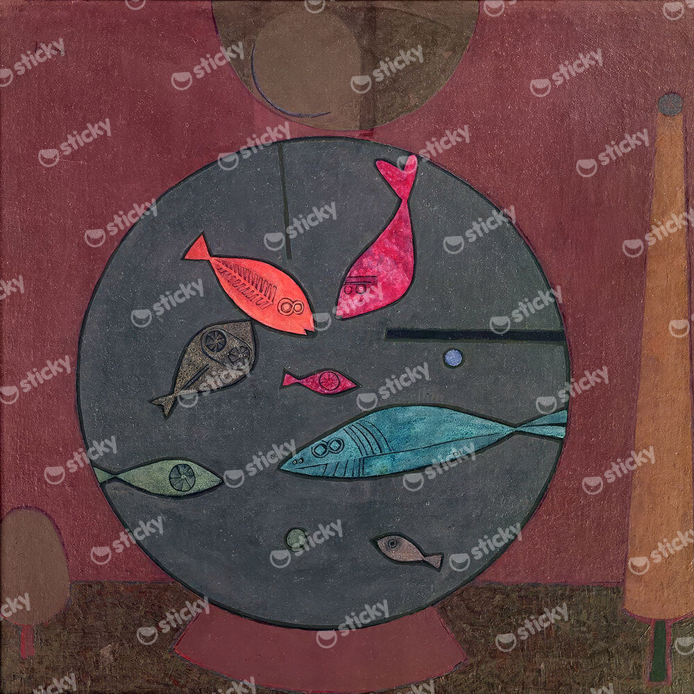 Πίνακας σε καμβά PAUL KLEE - AROUND THE FISH