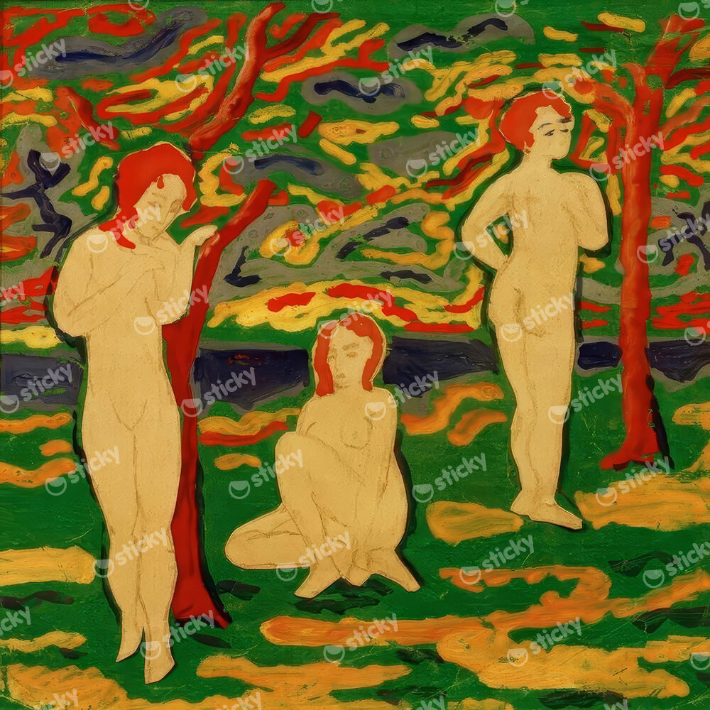 Πίνακας σε καμβά PAUL KLEE - THREE NUDES OUTDOORS