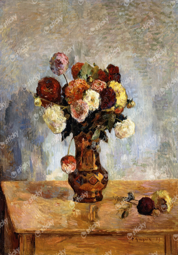 Πινακας σε καμβά PAUL GAUGUIN - DAHLIAS IN A COPPER VASE