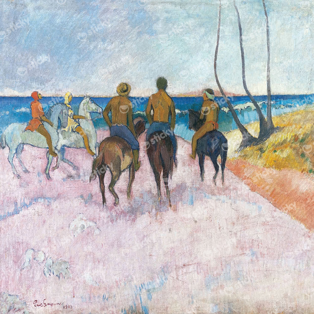 Πίνακας σε καμβά PAUL GAUGUIN - RIDERS ON THE BEACH 1902