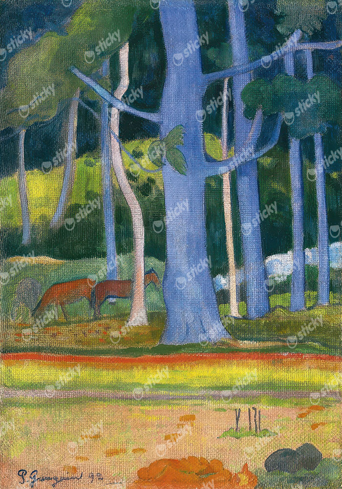 Πινακας σε καμβά PAUL GAUGUIN - LANDSCAPE WITH BLUE TREES