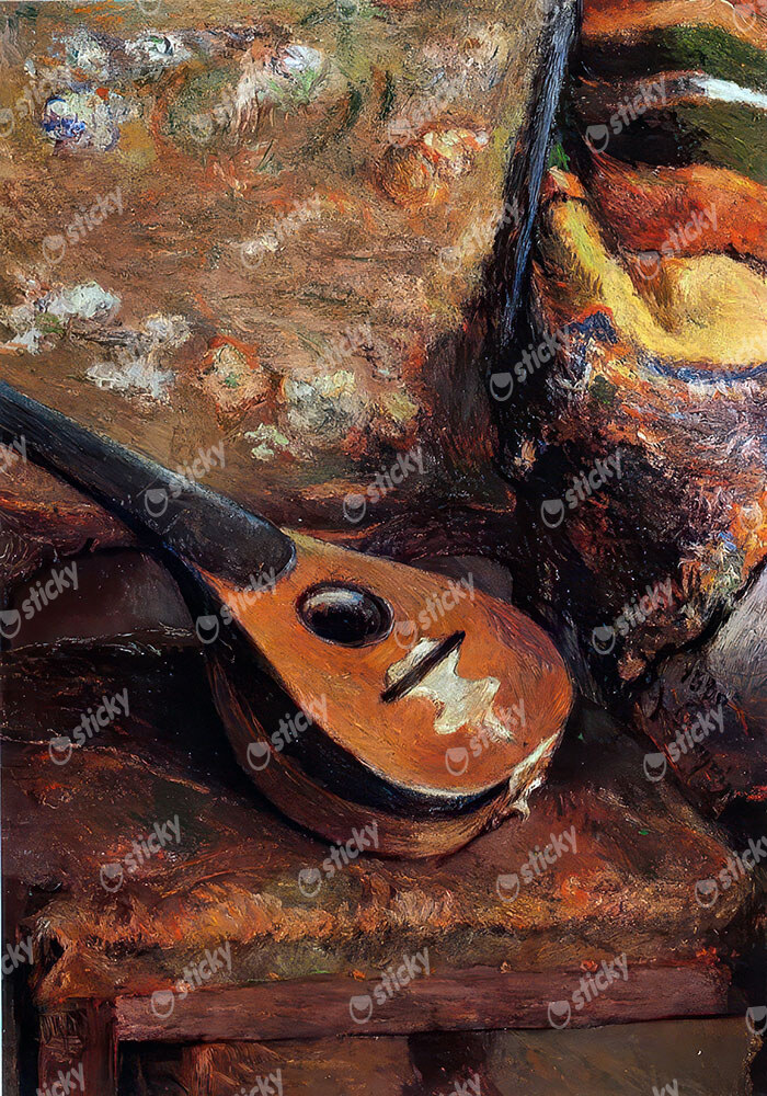 Πινακας σε καμβά PAUL GAUGUIN - MANDOLIN ON A CHAIR