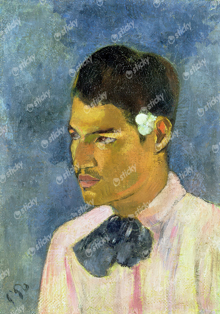 Πινακας σε καμβά PAUL GAUGUIN - YOUNG MAN WITH A FLOWER