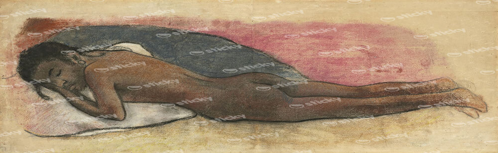 Πίνακας Πανοραμικός σε καμβά PAUL GAUGUIN - RECLINING NUDE