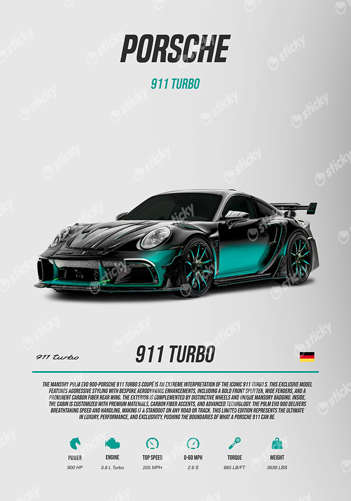 Πινακας σε καμβά PORSCHE 911 TURBO IMPERIAL